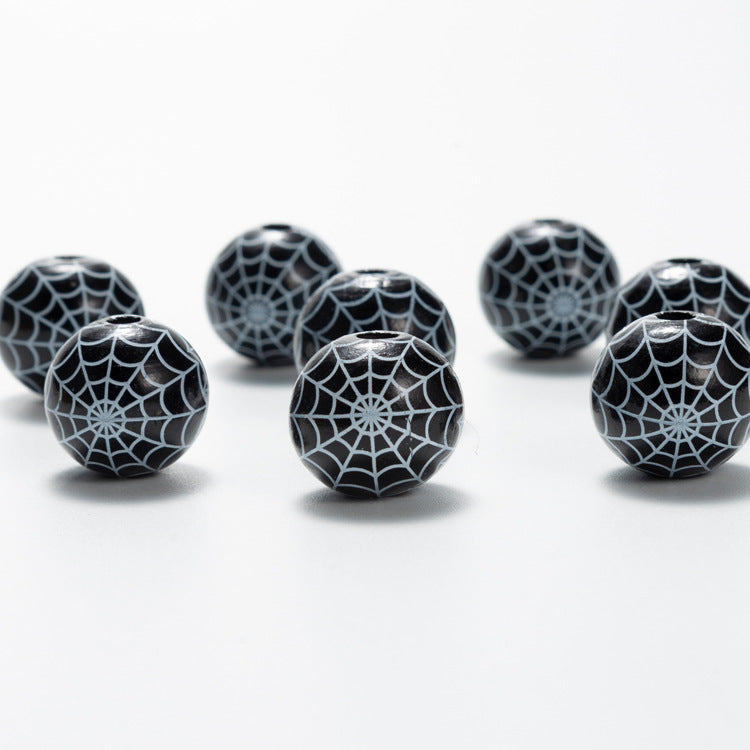 Wholesale 10pcs Halloween Colorful Pattern Wooden Beads